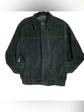 Men's Black Suede Bomber Jacket
